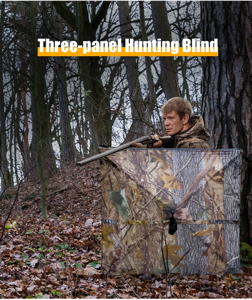 Quick Setup 3-Panel Hunting Blind - Portable Pop Up Ground Blind