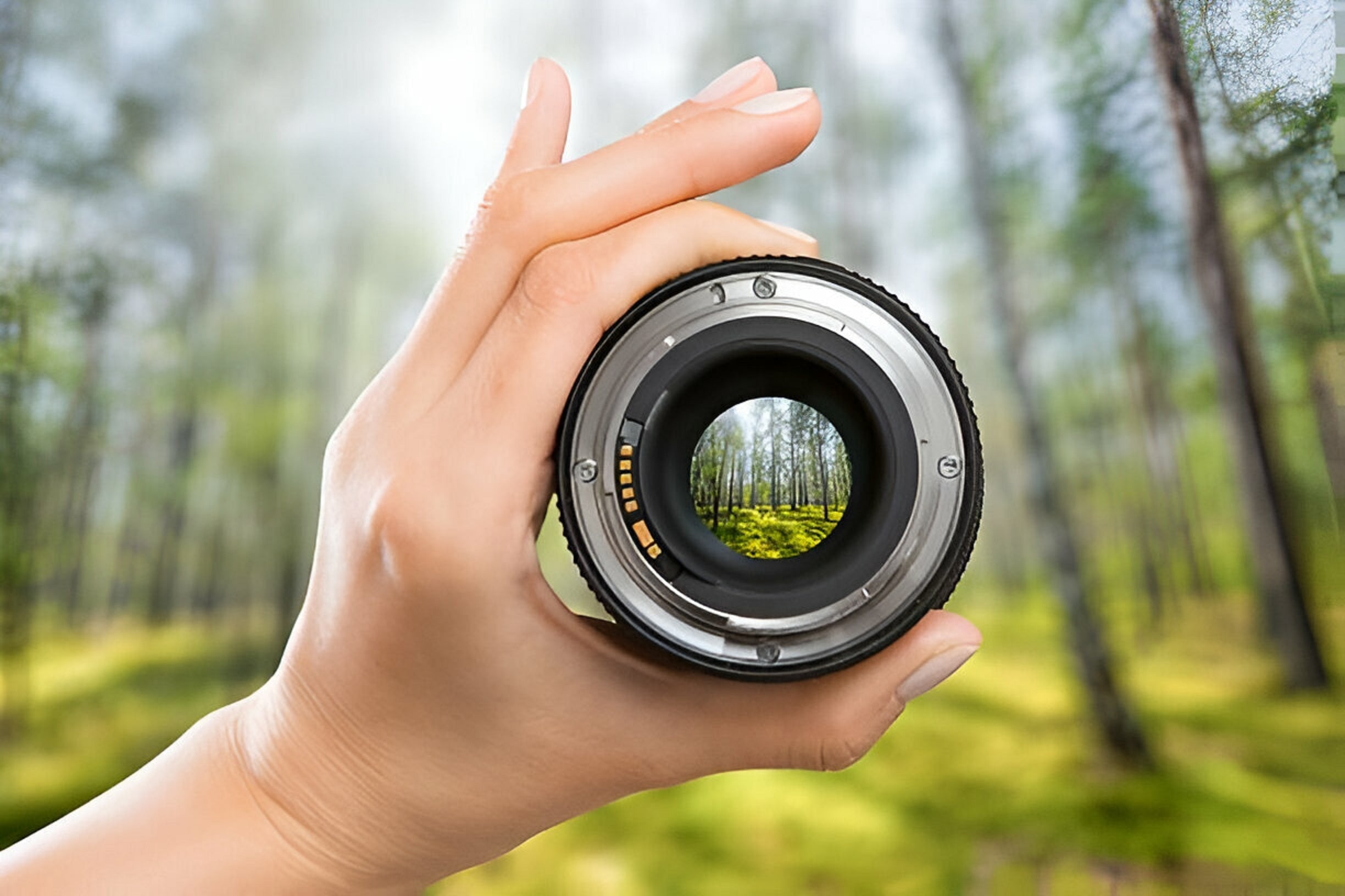 Best monoculars for hunting, with a focused view of a lush forest.