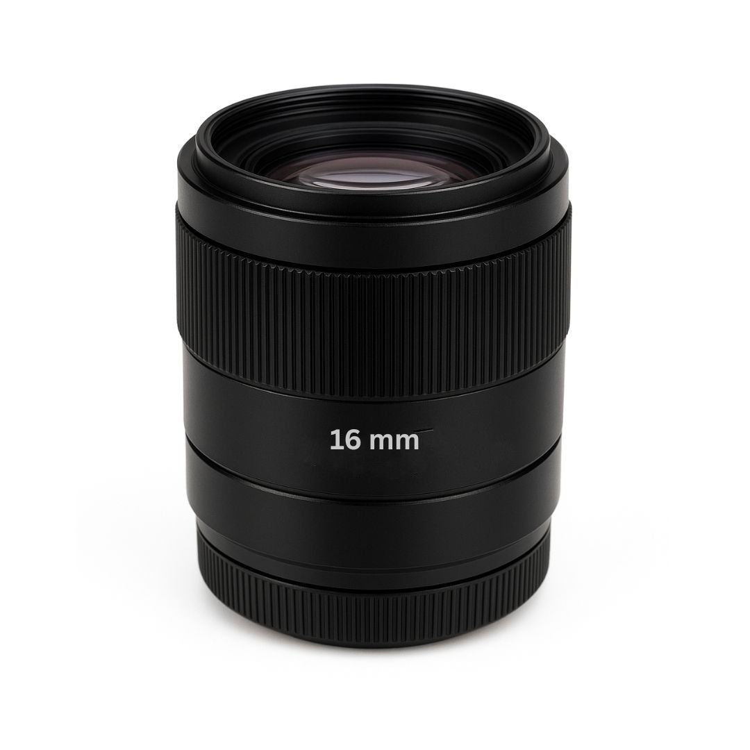 16mm replacement lens for XM 3.0 Night Vision Scope displayed on a white background, showcasing its compact, durable design and clear glass optics.