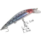 Fishing lure with measurements on a white background