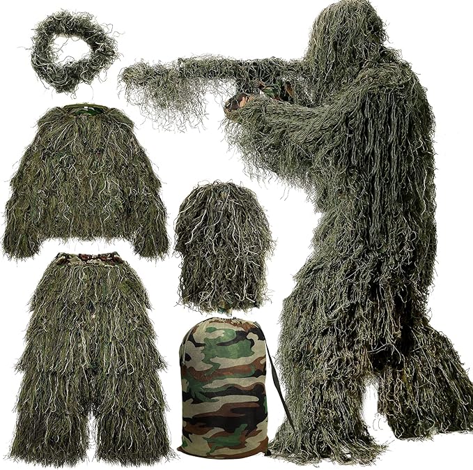 5Pcs  Ghillie Suit For Archery Hunting