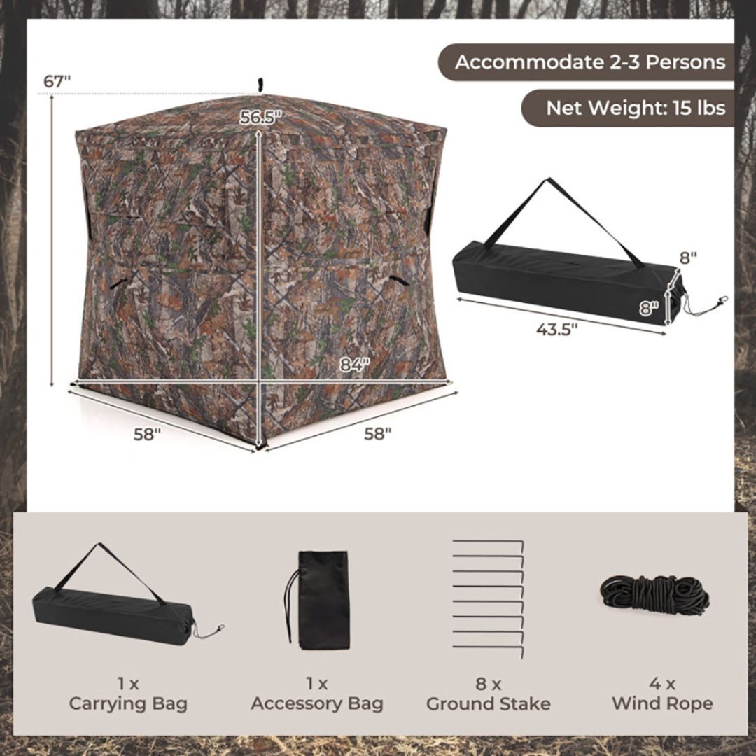 Nextbait VS360: See-Through Hunting Blind (2-3 Person)