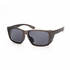 High-resolution image of polarized sunglasses with deep gray lenses and a matte dark frame, displayed on a clean white background. Designed for enhanced vision and glare reduction during outdoor use.