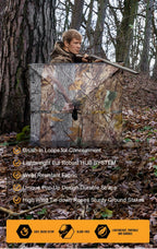 Store de chasse à 3 panneaux à installation rapide - Store de sol escamotable portable