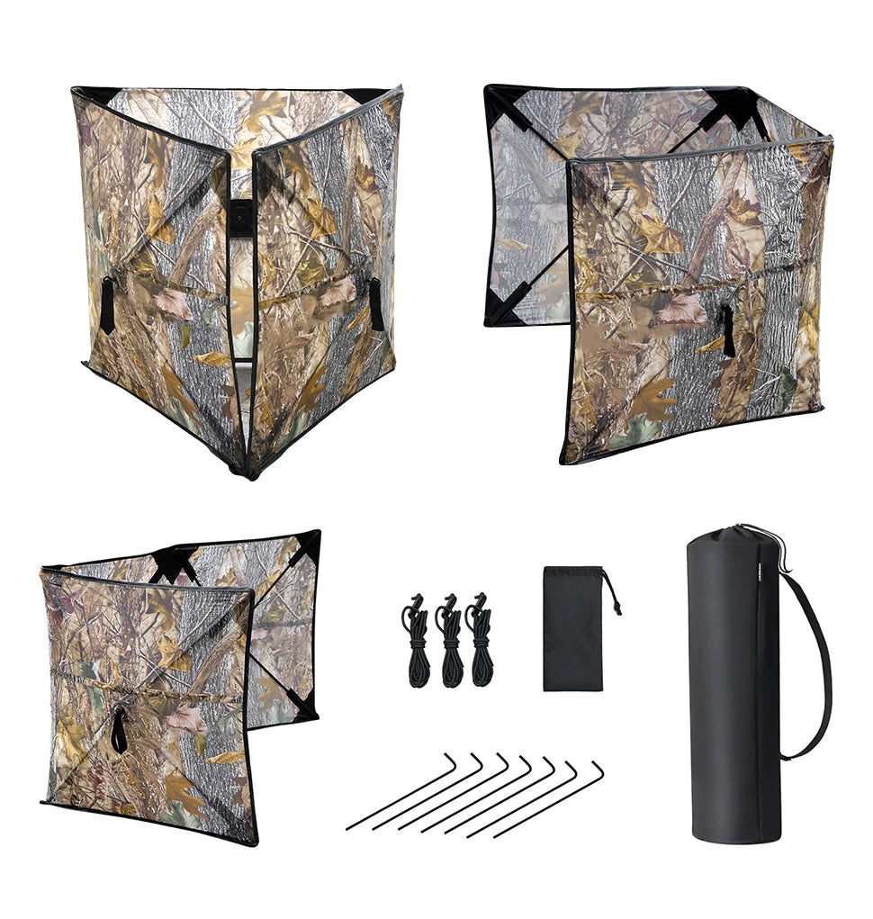 Quick Setup 3-Panel Hunting Blind - Portable Pop Up Ground Blind