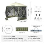 10x10FT Pop-Up-Pavillon-Campingzelt mit Moskitonetz und Sichtschutz-Windtüchern