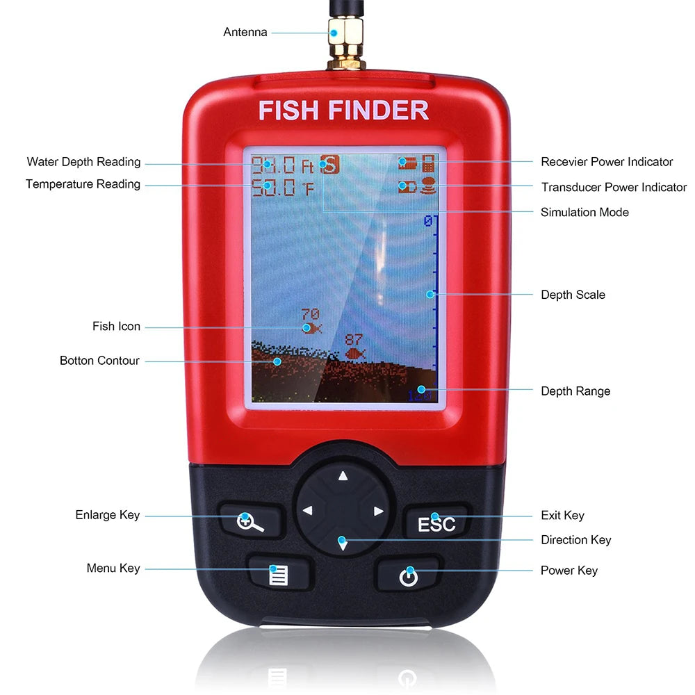 Détecteur de poissons portable sans fil pour lacs et mers | Sondeur de poisson Pro 