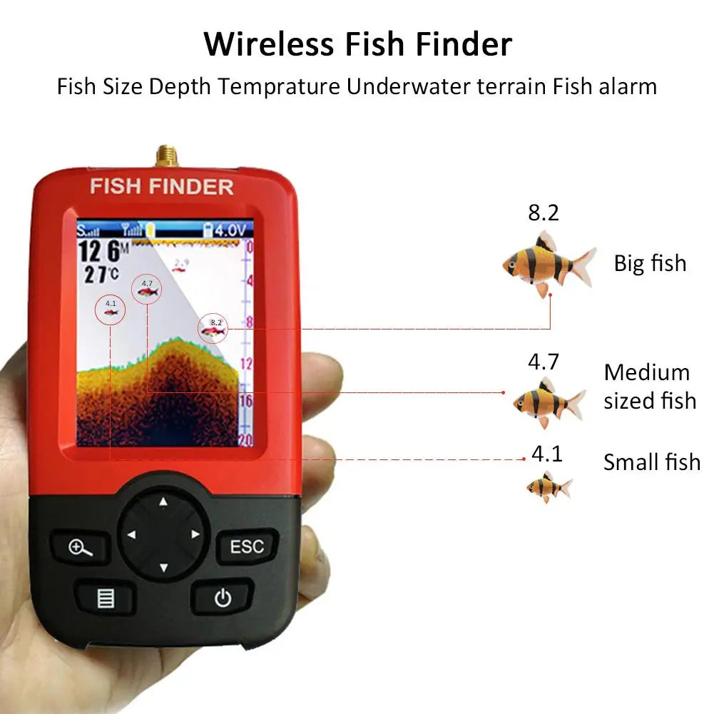 Détecteur de poissons portable sans fil pour lacs et mers | Sondeur de poisson Pro 