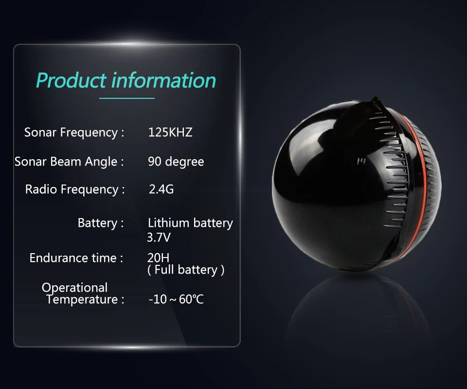 Détecteur de pêche de nuit intelligent BT : détecteur de poisson portable Fish Finder Pro Max APP 