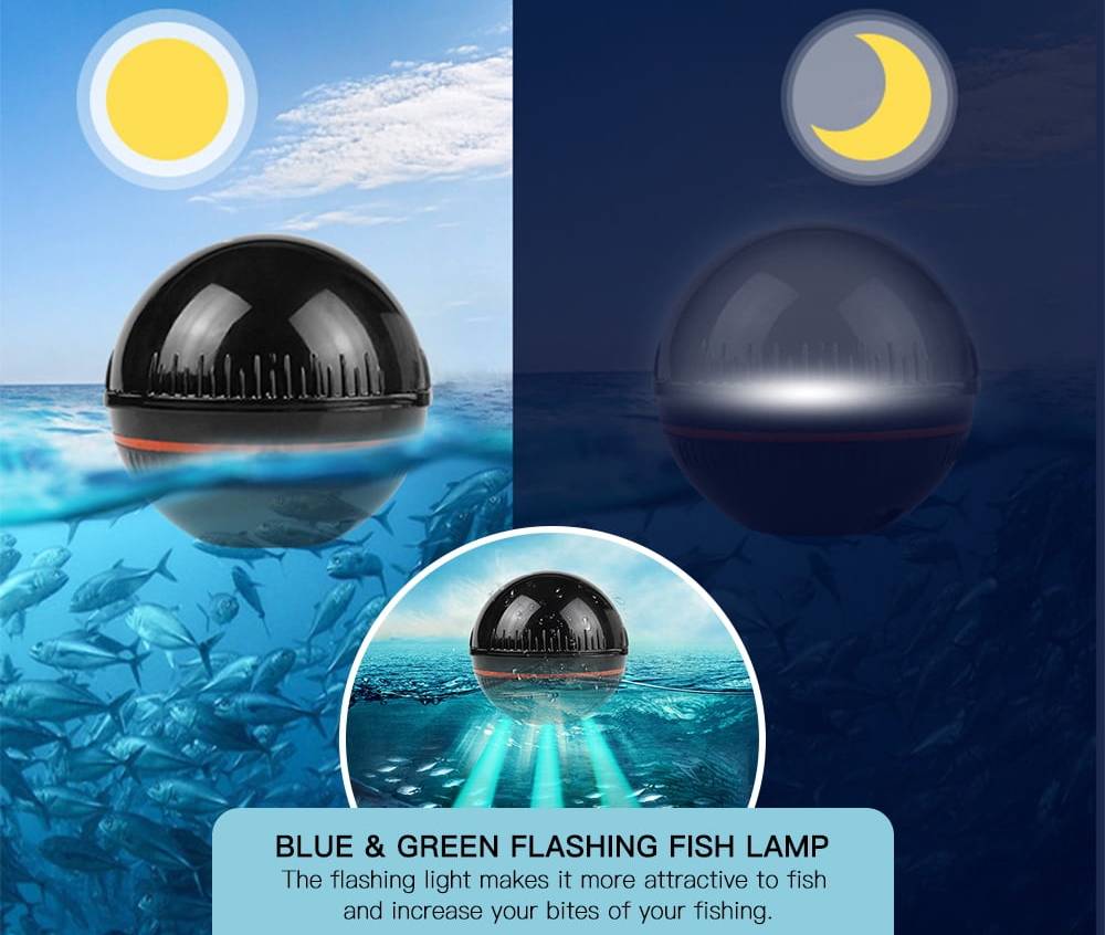 Détecteur de pêche de nuit intelligent BT : détecteur de poisson portable Fish Finder Pro Max APP 