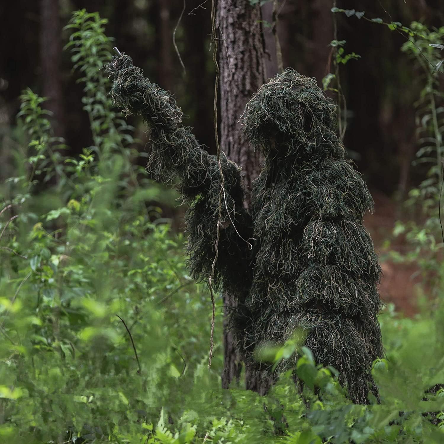 5Pcs  Ghillie Suit for Archery Hunting With Wrap Bag Paintball Camo for Adults