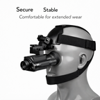 NEXTBAIT M300 head mounted night vision monocular with adjustable strap, secure and stable hands free fit designed for comfortable extended wear during night operations.