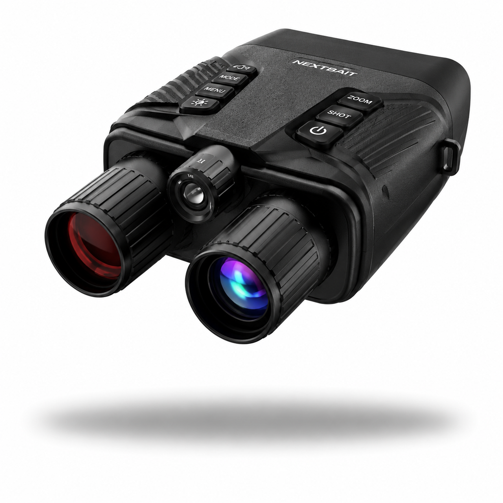 true 4K night vision binoculars with built-in 5000mAh rechargeable battery, infrared optics, powerful zoom, HD recording, and long-range nighttime visibility for hunting, wildlife observation, security, and outdoor exploration.