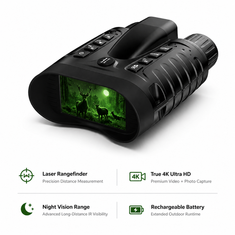 NV-550R Sentinel 4K Night Vision Binoculars with Laser Rangefinder