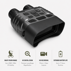 NEXTBAIT NV300-R night vision binoculars with 4X digital zoom, HD photo and video recording, 300m infrared visibility, and extended 17-hour battery life for hunting, wildlife observation, and nighttime surveillance.